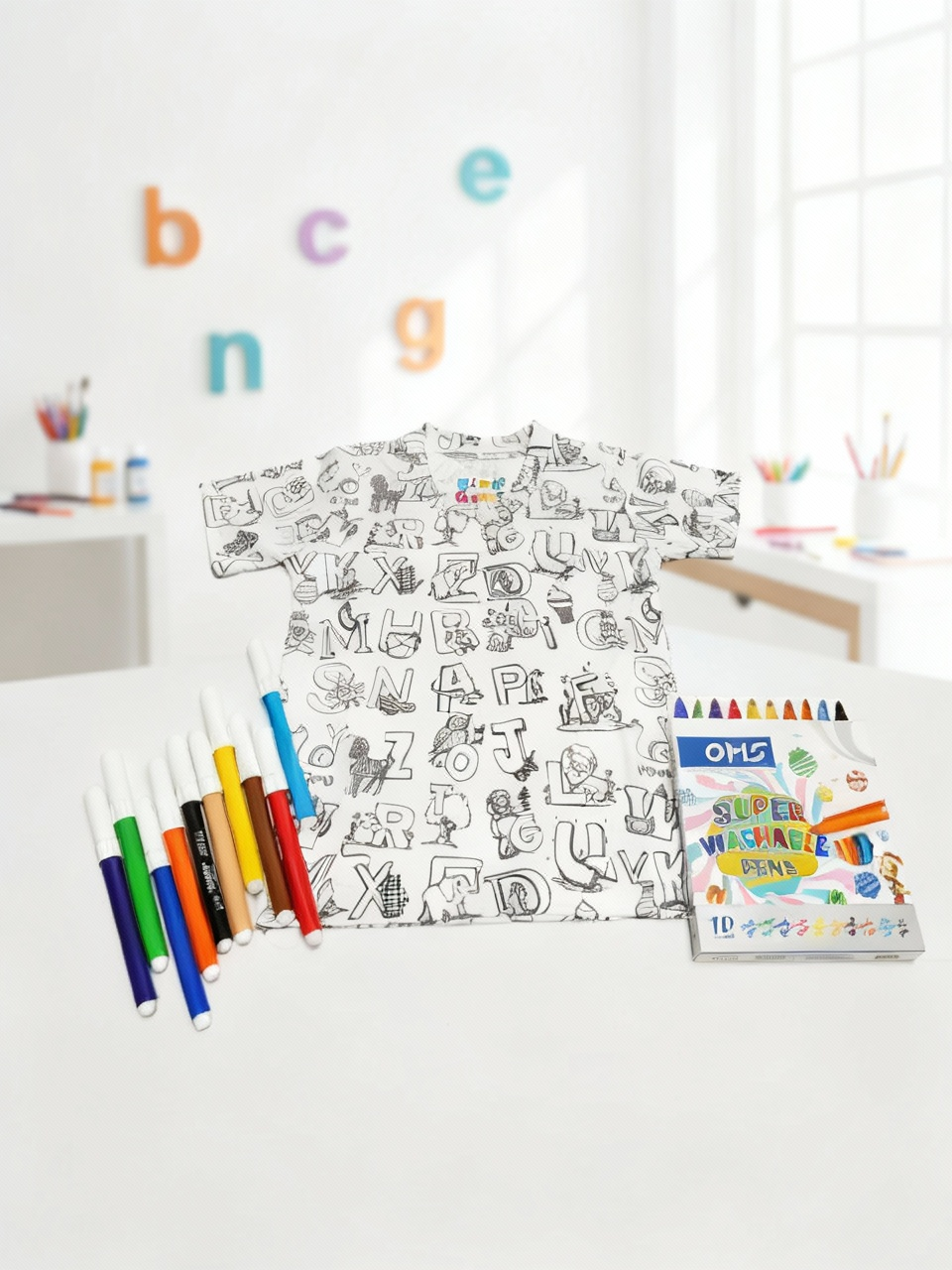 ALPHABETS AND OBJECTS - DIY COLORING REUSABLE TSHIRTS