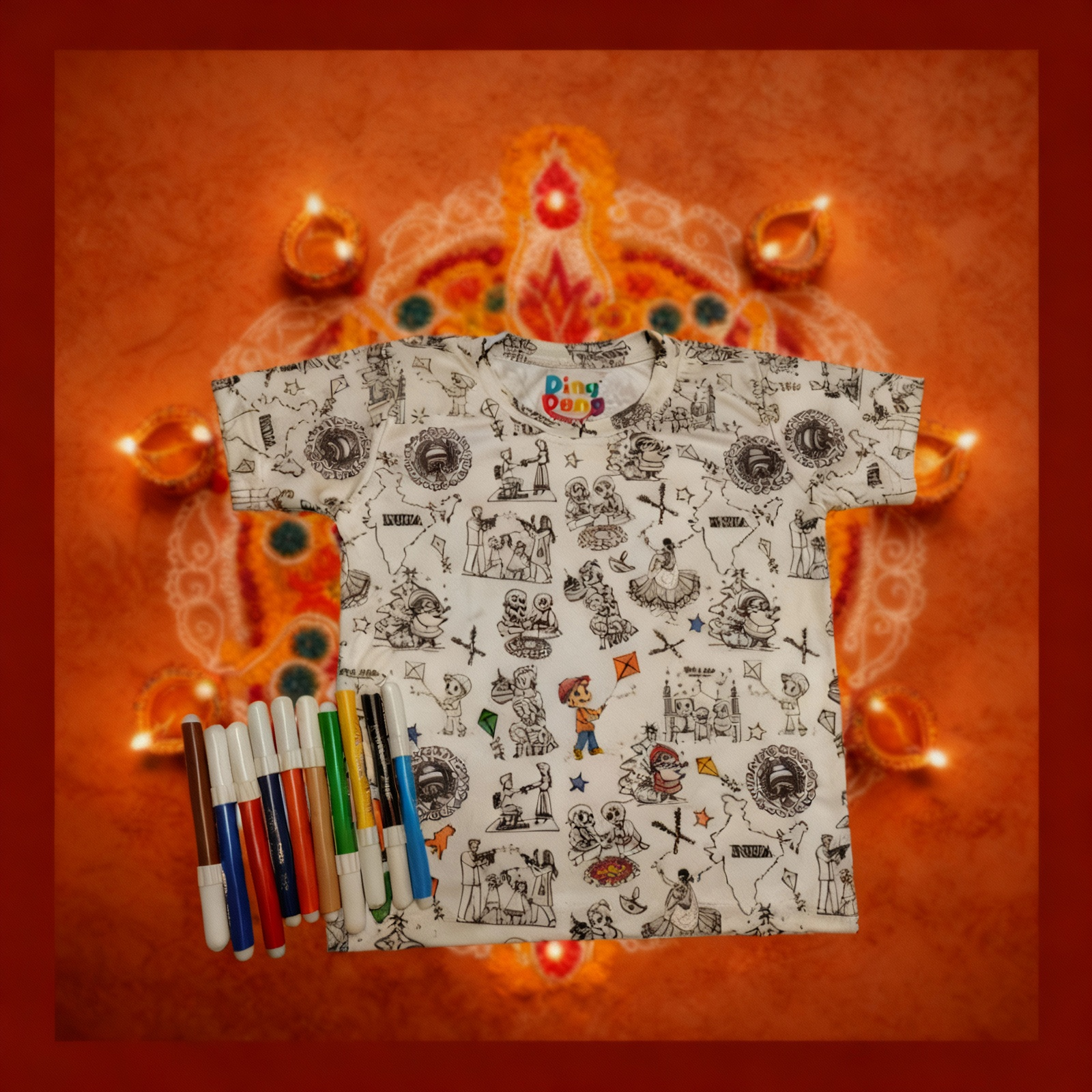 FESTIVAL OF INDIA - DIY COLORING REUSABLE T-SHIRT