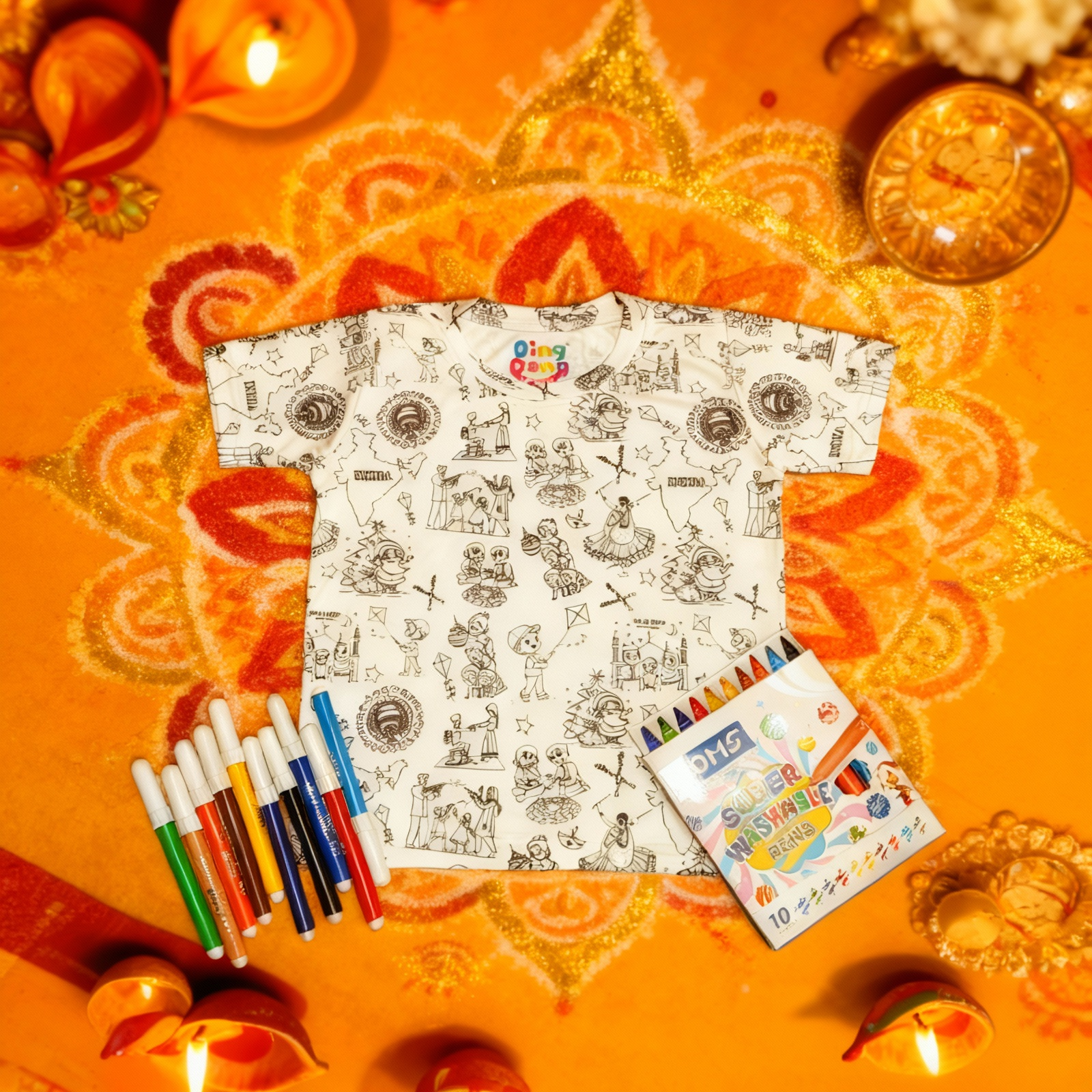 FESTIVAL OF INDIA - DIY COLORING REUSABLE T-SHIRT