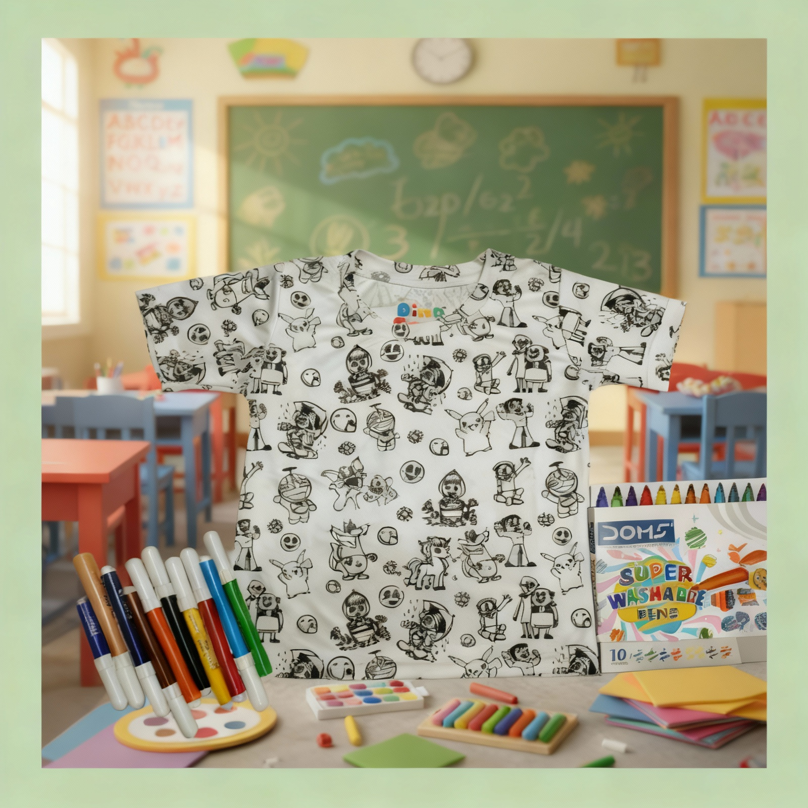 CARTOON CHARACTER TO LIFE - DIY COLORING REUSABLE TSHIRTS